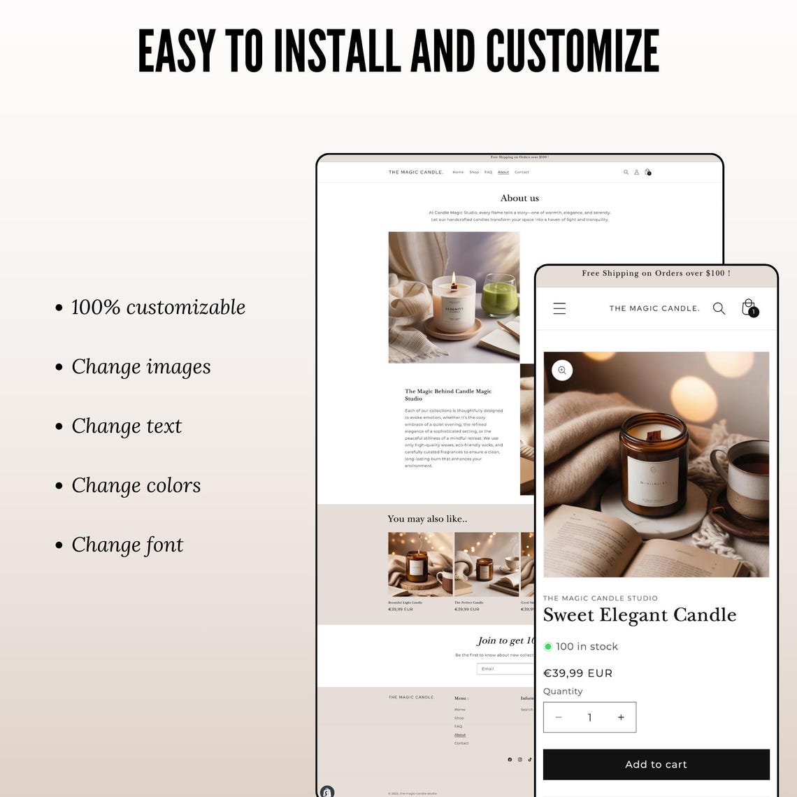 Candle Website Template, Candle Shopify Theme, Shopify 2.0 Theme