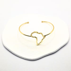 Bracelet manchette carte Afrique en Bronze - Design Minimaliste Unique