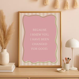 Changed For Good - Wicked Inspired Digital Print | Musical Theatre Wall Art | Broadway Quote Printable | Elphaba Glinda Room Decor