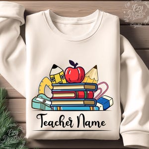 Custom Teacher Name PNG: Back to School Sublimation Design (Digital Download)