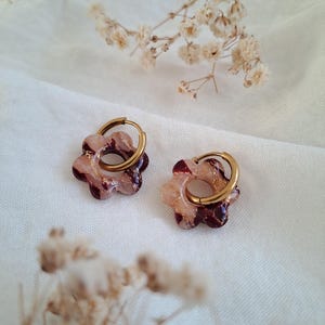 Boucles D'oreilles Fantaisie Créoles Blanc à Pois Noir - Tendance Soirée, Mode, Neuf Avec étiquette