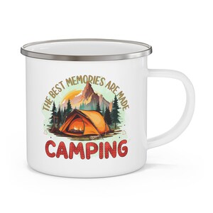 Enamel Camping Mug | Outdoor Adventure Drinkware, Camping Memories, Gift for Campers, Hiking Mug, Summer Outdoors