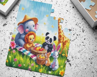 Funny Animal  Kids Puzzle, 30 piece puzzle, Holiday Gift Idea for Toddlers, Large Pieces Puzzle for Young Kids, kids Christmas gift