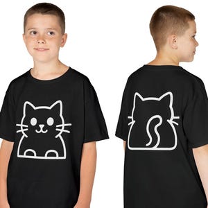 Animal Clothing for Children. Cute Cat Tshirt. Funny Animals Kids Clothes. Animal Lovers Gifts. T Shirt for Kids. Cat Youth Shirt. Funny Cat