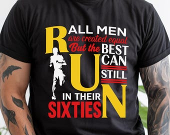 Running Grandpa Shirt Funny 60th Birthday Gift for Men, Runner in His Sixties Tee, Dad Grandpa Marathon T-Shirt