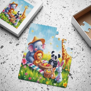 Funny Animal  Kids Puzzle, 30 piece puzzle, Holiday Gift Idea for Toddlers, Large Pieces Puzzle for Young Kids, kids Christmas gift