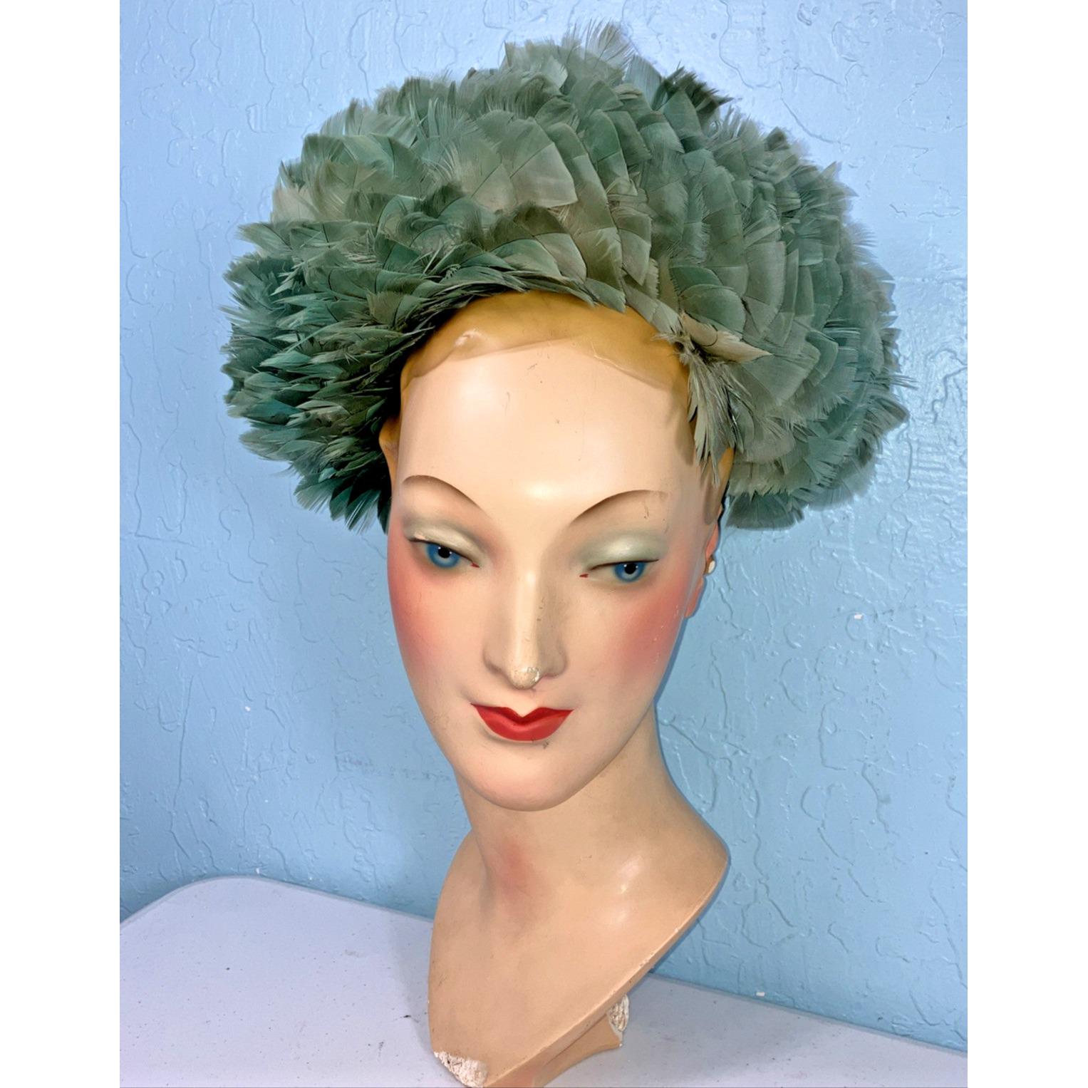 Vintage New York Creation Hat/Head Piece One Size Vintage 1940s Straw Pillbox Hat With Veil by New York  main image 4