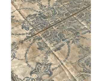 Renaissance Revival Antique Silk Brocade Bed Cover Victorian 1850 1860 Damask