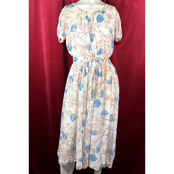 Vintage 1940s silk novelty print floral branch bl… - image 2