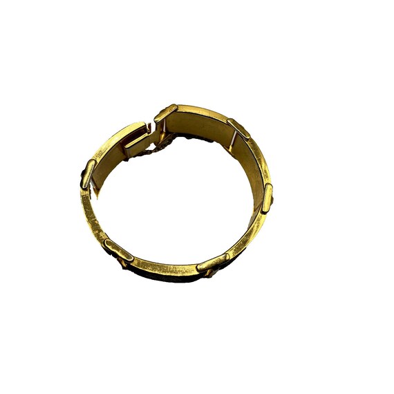 Vintage Damascene Panel Bracelet Victorian Style View 3
