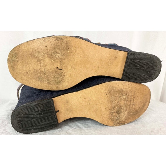 9 B M Vintage 70s Jeans Denim Wedge Platform Shoe… - image 2