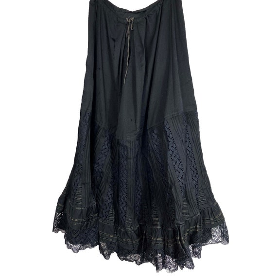 Antique 1900 Edwardian Fancy Lace Mourning Skirt … - image 2