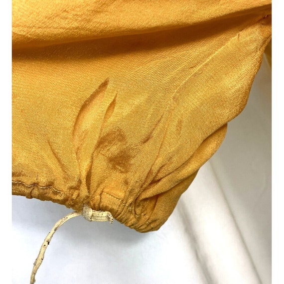 30s Gold Silk Peasant Blouse Top Bow Secretary Ye… - image 5