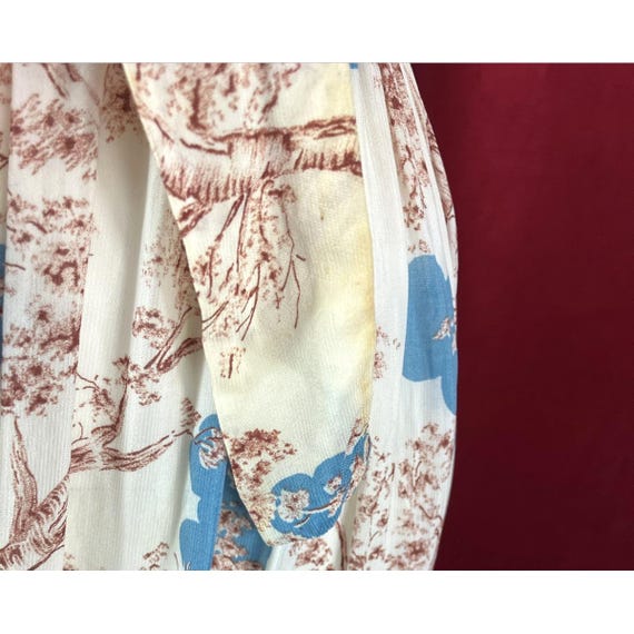 Vintage 1940s silk novelty print floral branch bl… - image 4