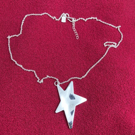 RLM Robert Lee Morris White Bronze Star Necklace Long RLM