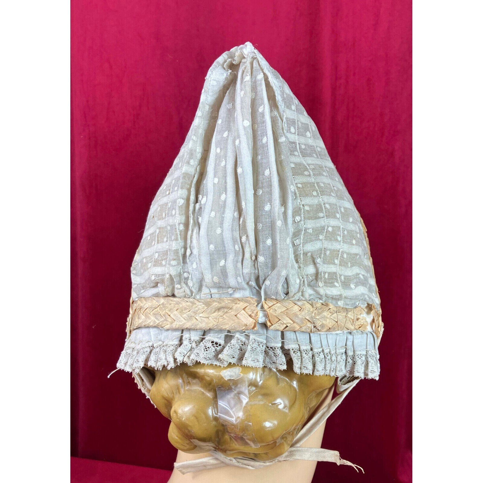 19th C Box Pleat Brim Swiss Dot Bonnet Victorian Folk ? - Etsy