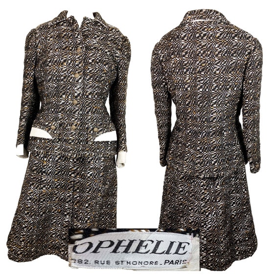 60s Paris Couture Ophelie Tweed Suit Rue St. Honor