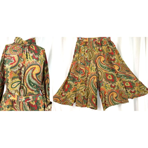 Vintage Late 70s Chloe Lagerfeld Silk Paisley Pri… - image 1