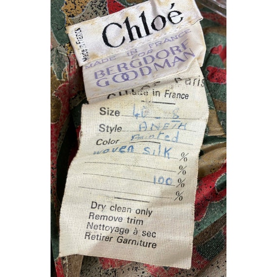 Vintage Late 70s Chloe Lagerfeld Silk Paisley Pri… - image 4