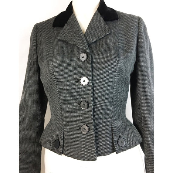 Vintage Late 40s New Look Nip Waist Tweed Jacket … - image 3