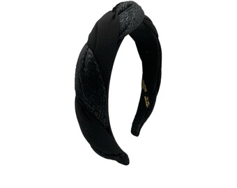 Alexande de Paris Black Twisted Fabric Headband - Women Accessories Alexandre de Paris Velvet Hair Accessories for Women for  main image 4
