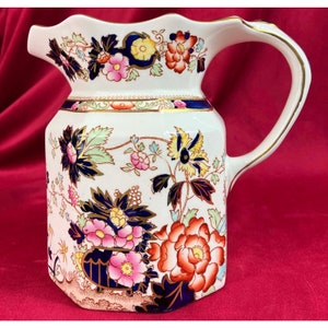 Vintage 1920s 30s Mason&#39;s Mandarin Ironstone 6.5 Inch Pitcher
