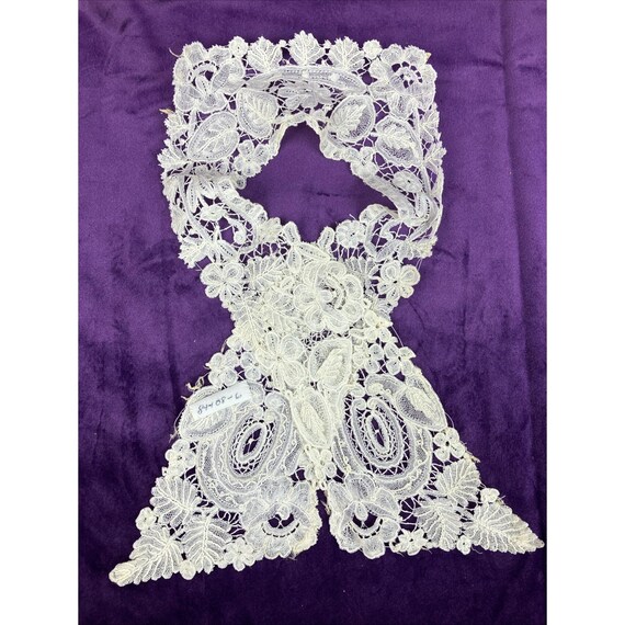 Brussels Lace Small Scarf Victorian Handmade