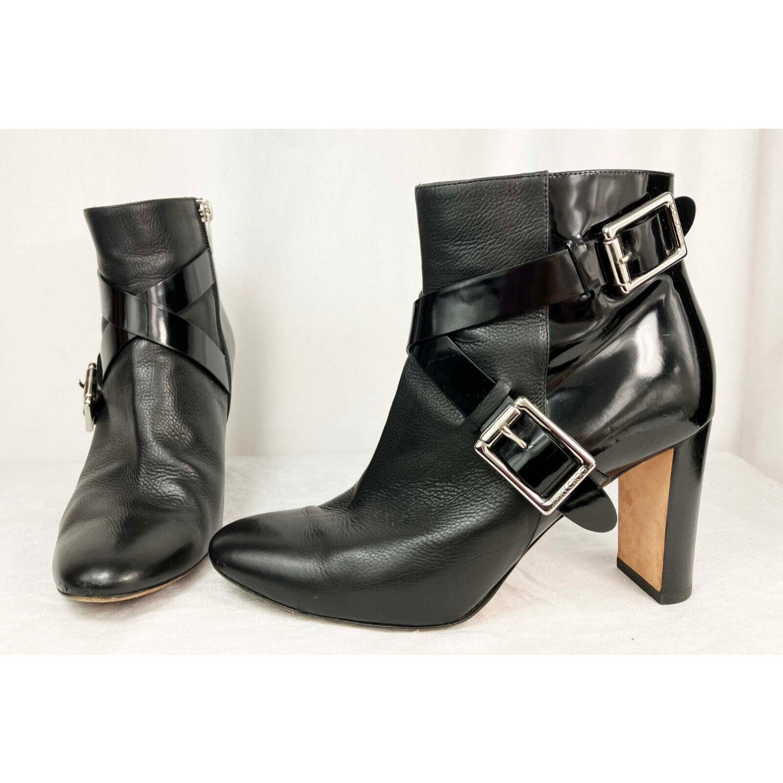 Ankle boots with straps and clearance buckles