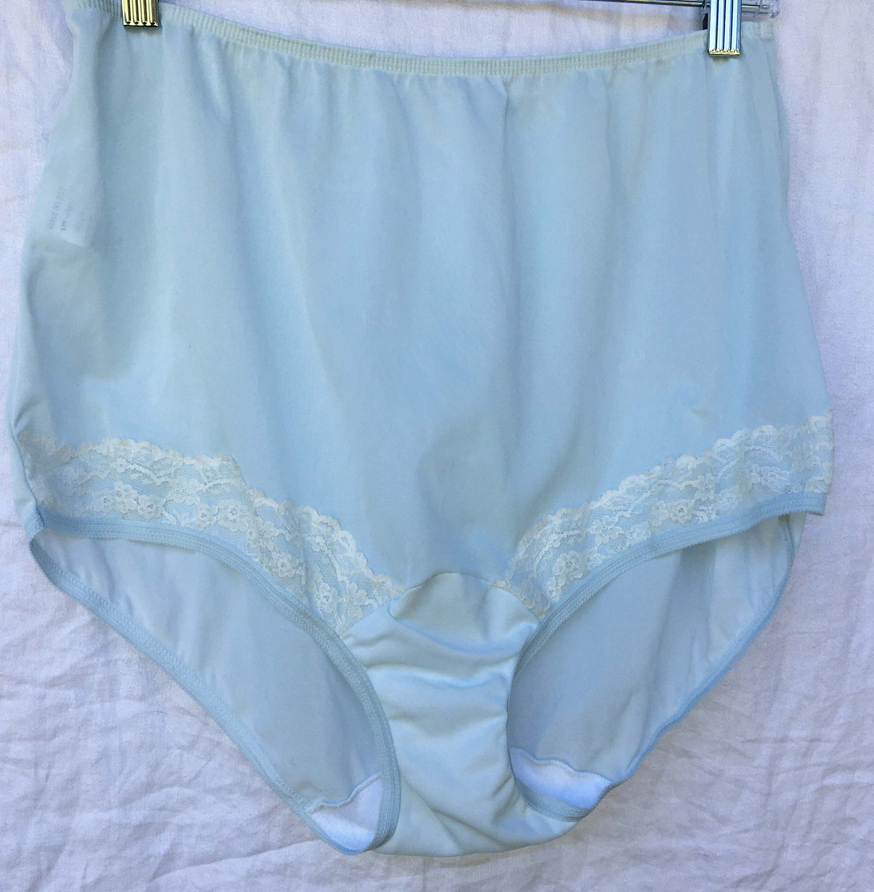 Sz 10 Nylon / Cotton Granny Panty Sissy Brief Pale Blue Lace - Etsy