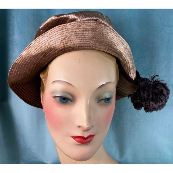 Vintage 60s 70s Balmain Panne Velvet Pierrot Hat … - image 4