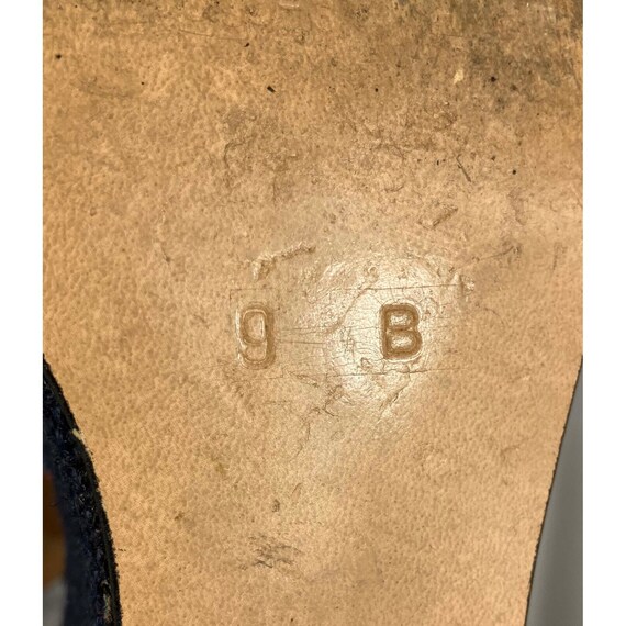 9 B M Vintage 70s Jeans Denim Wedge Platform Shoe… - image 3