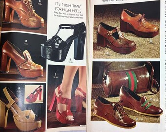 ALDENS catalog Fall Winter 1975 Fashion Mens Womens PLATFORM SHOES 70s Home Auto