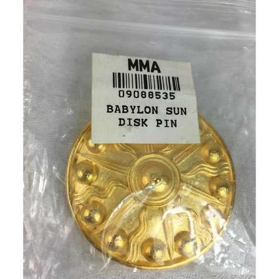 MMA Sun Disk Gold Tone Babylon Pin Museum Modern … - image 2