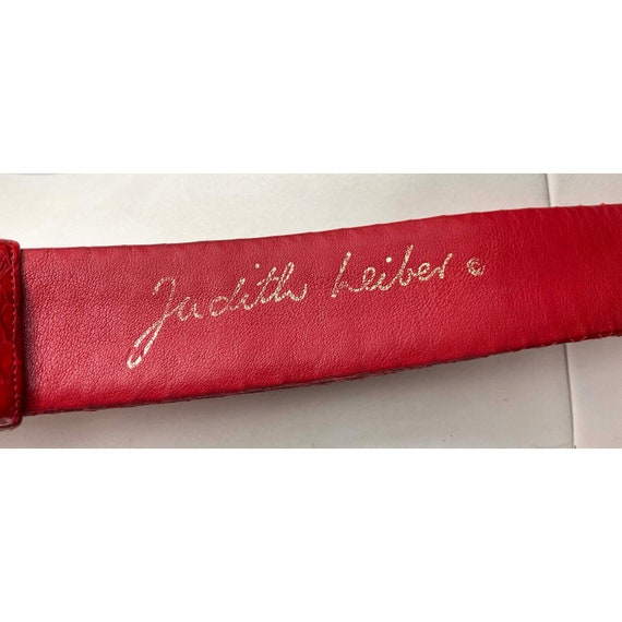 Vintage Judith Leiber Art Deco Motif Lipstick Red… - image 2