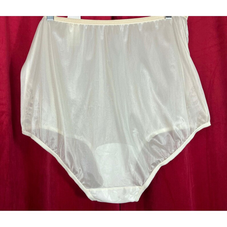 Sz 10 XXL Vintage NOS Vanity Fair Wht Lace Silky Nylon Granny Panty Brief 13001 Etsy