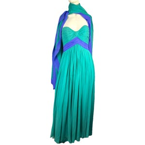 nolan miller blue beaded dress Custom Nolan Miller Dress on Dress Form