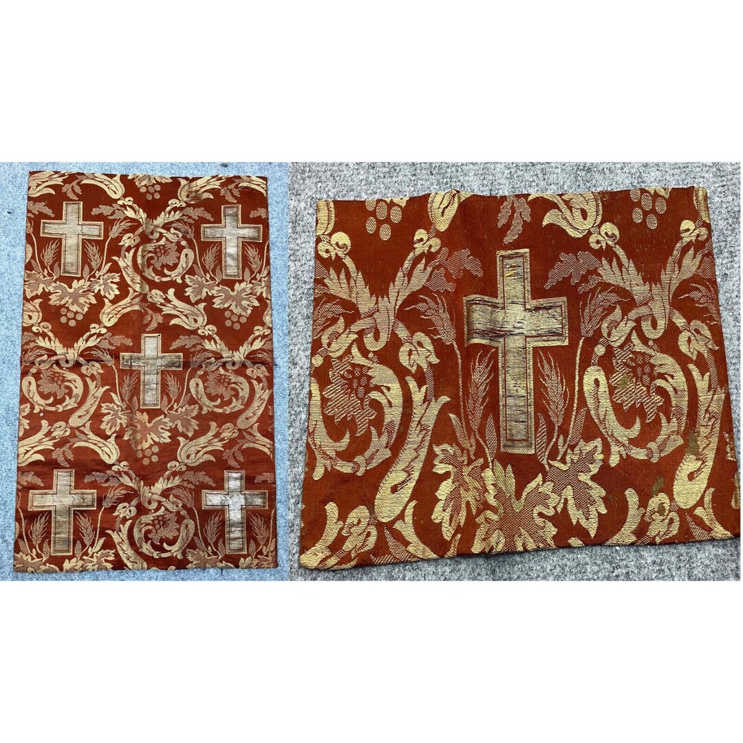 Dtd 1820 2 Russian Imperial Palace Chapel Textile Panel Silk Gold ...
