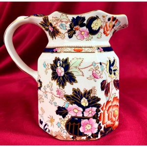 Vintage 1920s 30s Mason&#39;s Mandarin Ironstone 5.5 Inch Pitcher