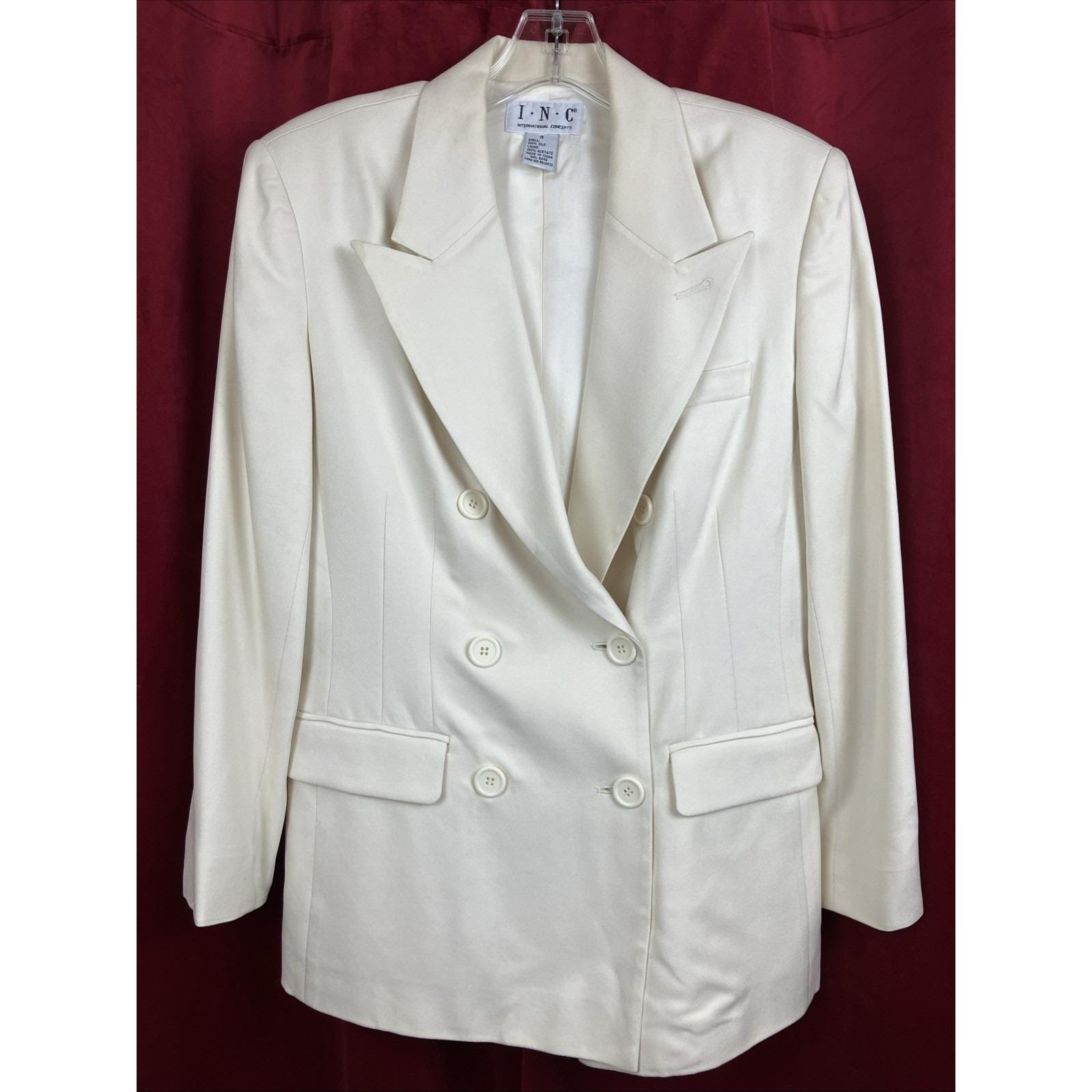 ジャケット・アウター 80s 90s USA linen double-breasted jacket 1980's White Linen Summer Double Breasted Jacket - Etsy