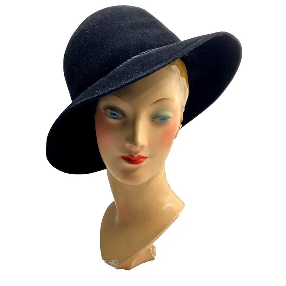 Vintage Patricia Underwood Fur Felt Hat Fedora High Crown  display picture 1