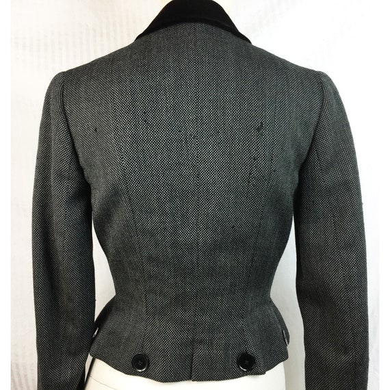 Vintage Late 40s New Look Nip Waist Tweed Jacket … - image 2