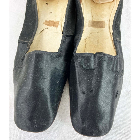 Antique Regency 1820s Black Silk Shoes Paper Labe… - image 3