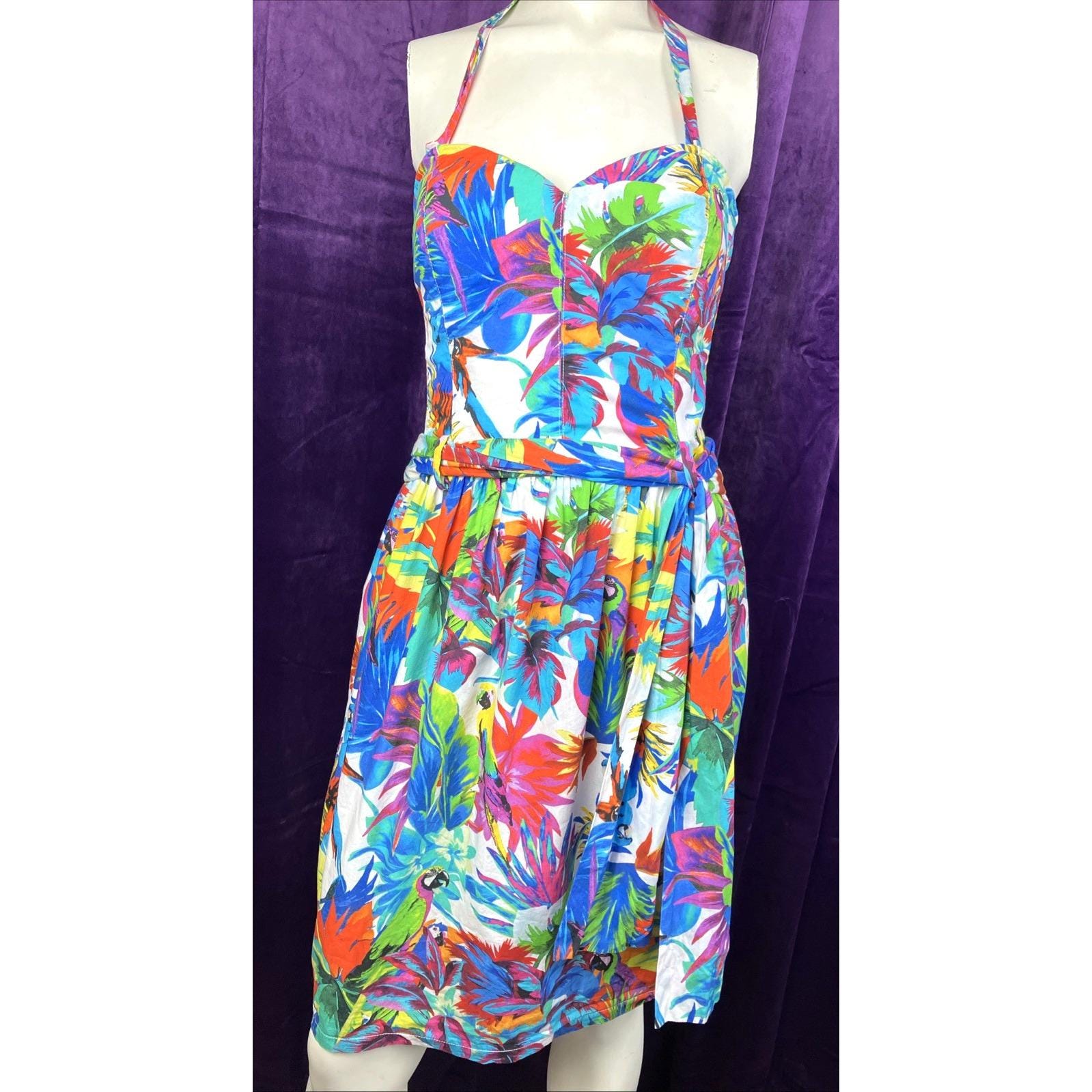 sachin and babi light blue dress Monstera Deliciosa Tube Top Hawaiian Dress One Size / Olive