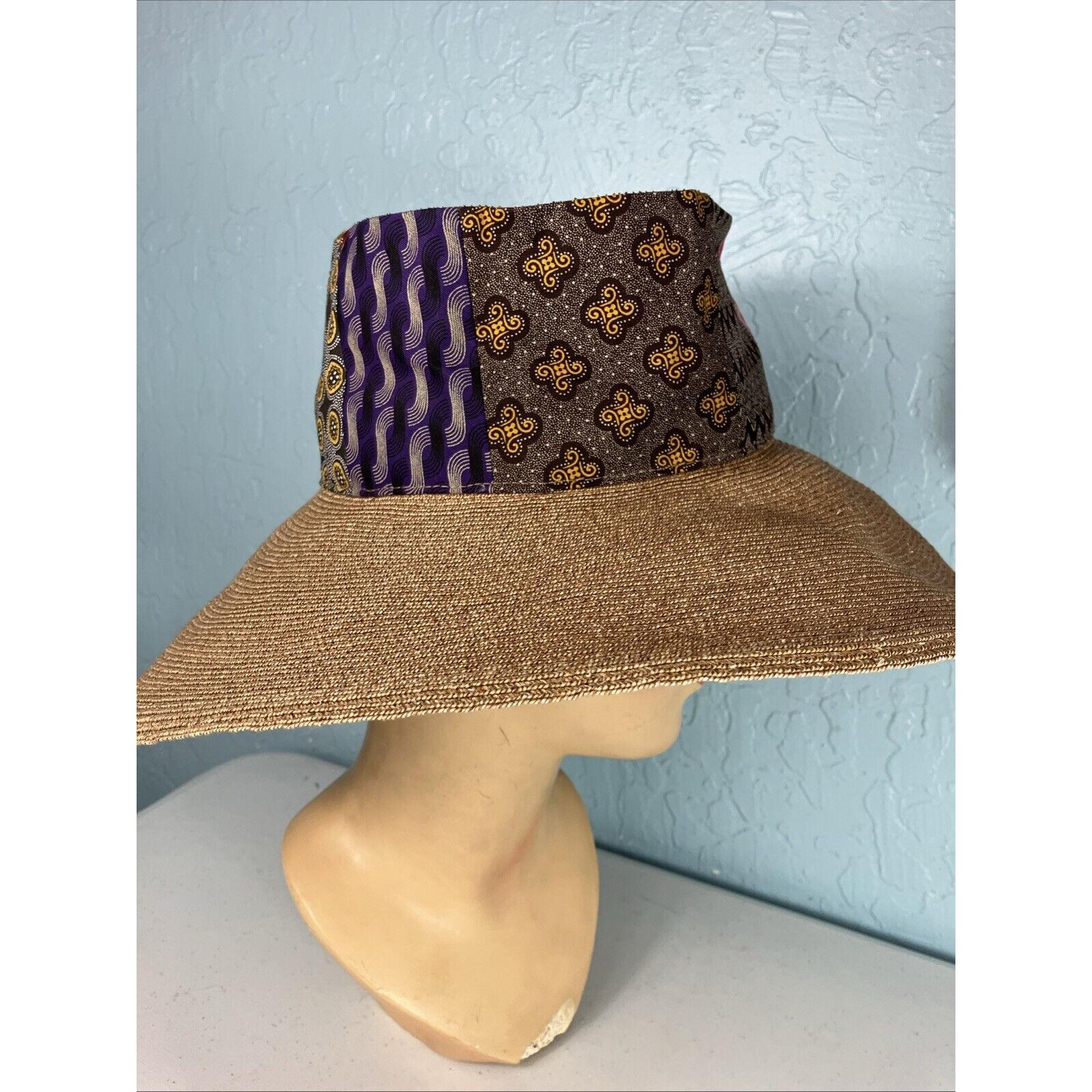 Albertus Swanepoel Open crown straw hat patchwork Fabric Straw Hat Open Crown - Etsy main image 4