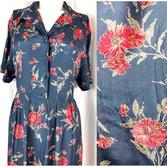 US 12 Vintage 90s does 30s Laura Ashley Floral Dr… - image 1