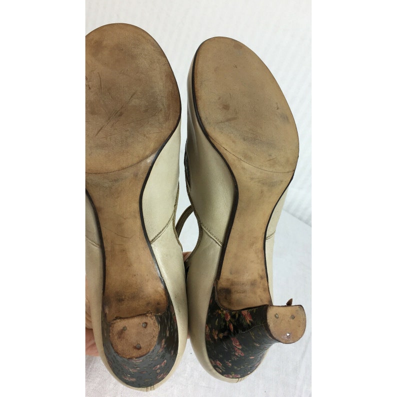 beige t strap pumps