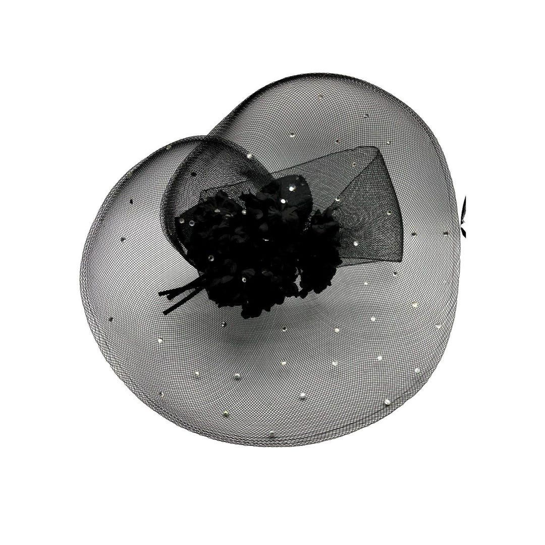 Vintage 80s Avant-garde Fascinator Mesh Crystal  display picture 2