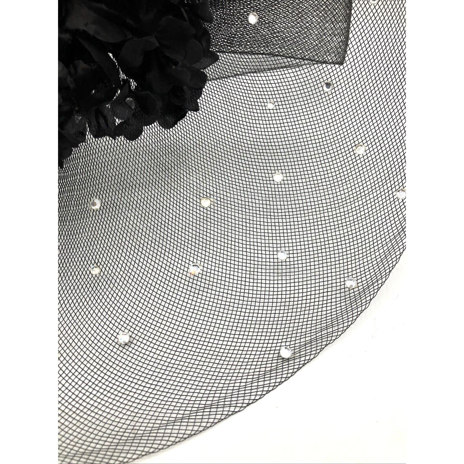 Vintage 80s avant-garde fascinator mesh crystal embellishment flower Hat 80s Fascinator - Etsy main image 2