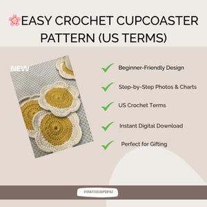 Crochet Flower Coaster – Handmade Cotton Mug Rug, Doily Style Cottagecore Home Decor