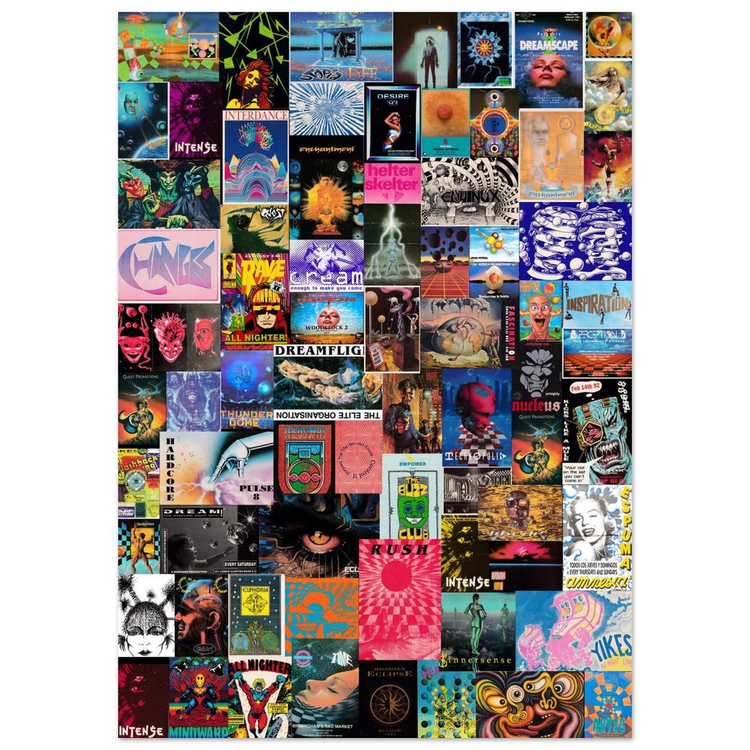 Authentic UK 80s-90s Rave Flyer Collage (3 of 3) - Etsy
